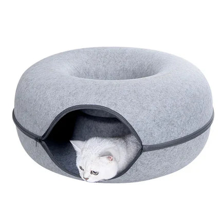 Cama Para Gato Ovalada De Fieltro Con Cierra 50 Cm Varios