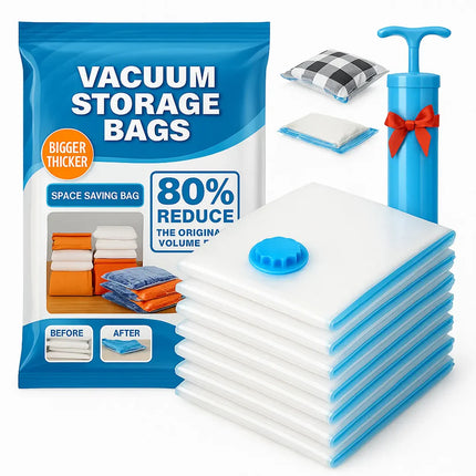 Set De Bolsas De Vacío Con Bomba Manual X5