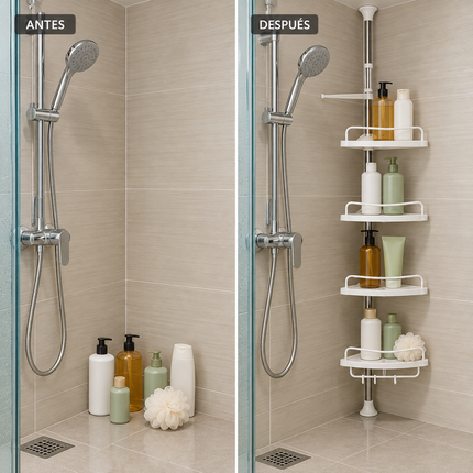 Esquinero Para Baño Estante Múltiple y Ajustable - OFERTA