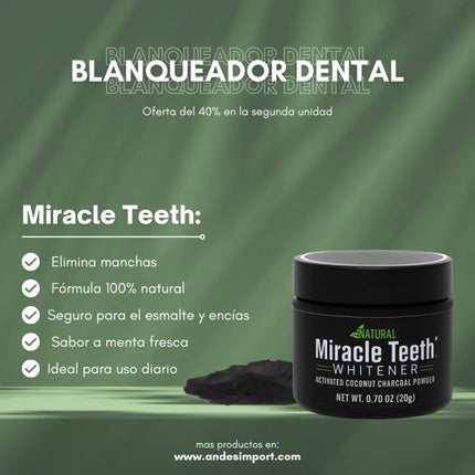Blanqueador Dental  De Carbon Blanqueamiento Dientes Blanco