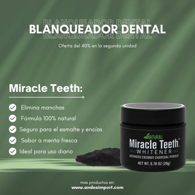 Blanqueador Dental  De Carbon Blanqueamiento Dientes Blanco