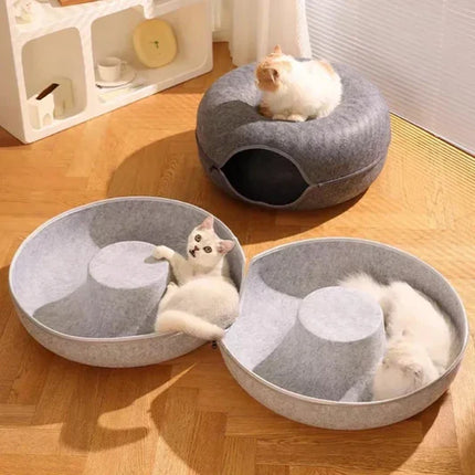 Cama Para Gato Ovalada De Fieltro Con Cierra 50 Cm Varios