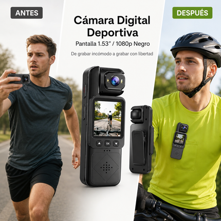 Camara Digital Deportiva Pantalla 1.53  / 1080p Negro
