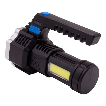 Linterna Led Recargable 14cm Con Agarre Blanca Negro