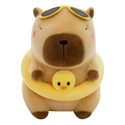 Peluche Capibara Lentes Salvavida Carpincho Marrón