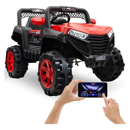 Auto Jeep Batería Luz Usb Mp3 Con Control App Celular V