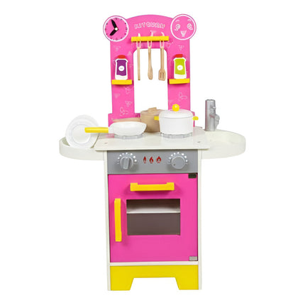 Cocina De Madera Con Accesorios Cgf01026. Juguete Rosado