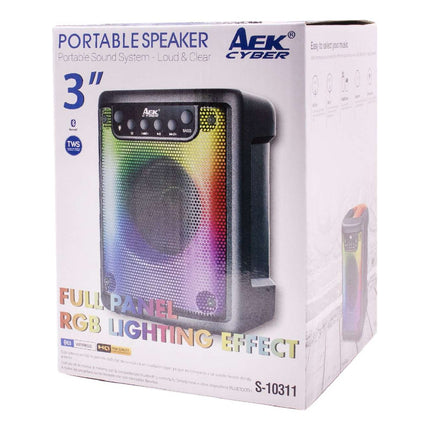 Parlante Aek 3 Full Rgb Bt/usb/sd S-10311 Negro