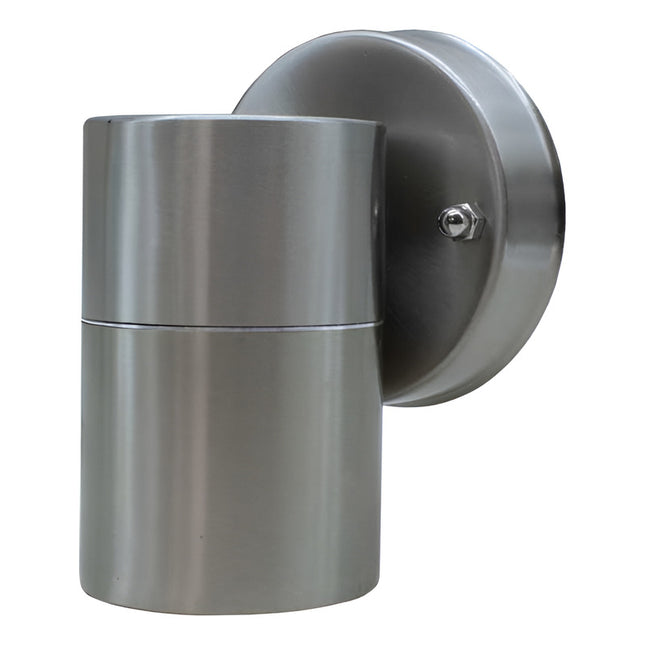 Aplique Foco Exterior De  1 Luz Metal Pulido Plateado