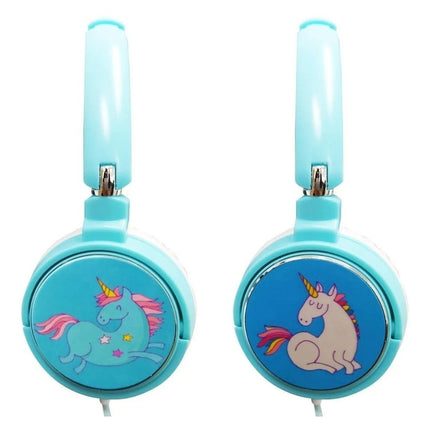 Auricular Infantil Vincha Microfono Diseño Unicornio Oferta! Celeste