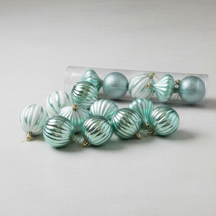 Set X9 Chirimbolos Para Arbol De Navidad  Grandes Verde Agua