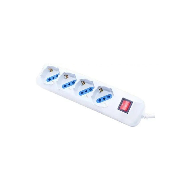 Alargue 4 Schuko 5m C/llave Led Life  Blanco