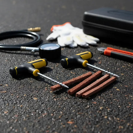 Kit Reparacion Pinchazos Con Llave Y Tarugos-10 Piezas.
