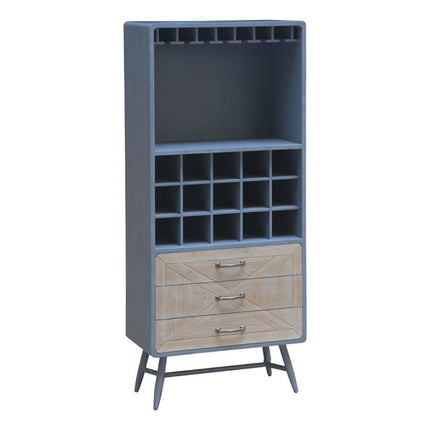 Bodeguero 3cajones 60x37x140cm Natu/gris