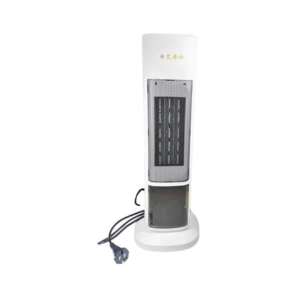 Caloventilador Vertical Con Pantalla Simula Fuego Blanco