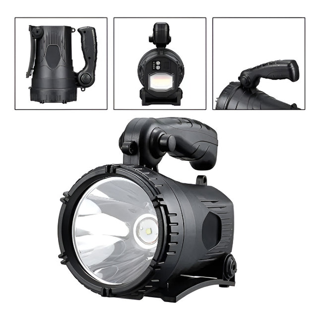 Foco  Faro Led Recargable 1700 Lumenes  Caza / Pesca  Blanco Negro