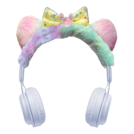 Auricular Con Vincha Peluche Bluetooth Blanco