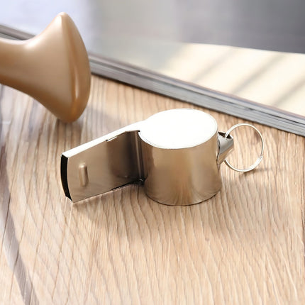 Silbato De Metal Plateado Con Correa Arbitro X 12 Unidades