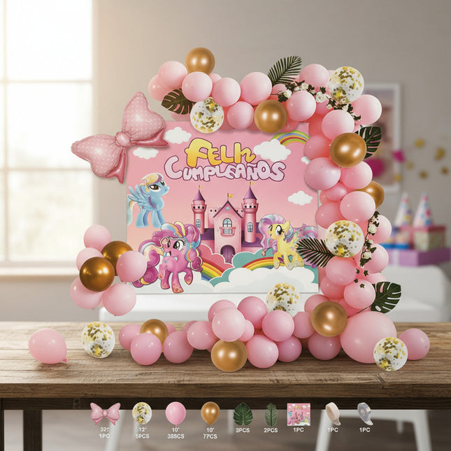 Kit De Decoracion Y Globos Para Cumpleaños Pequeño Pony