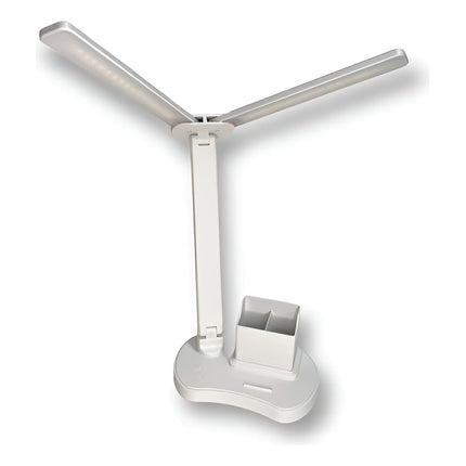 Lampara Portátil  Base Escritorio Mesa  Doble Porta Lapices  Blanco