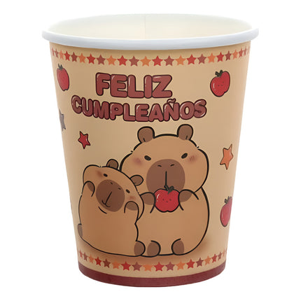 Set X6 Vasos De Capibara Descartables Para Cumpleaños X