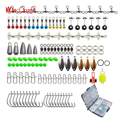 Set De Pesca Completo Fishing Anzuelos Señuelos Plomada Negro