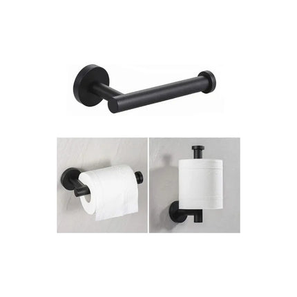 Set Accesorios Baño Juego 6 Piezas Acero Inoxidable Negro