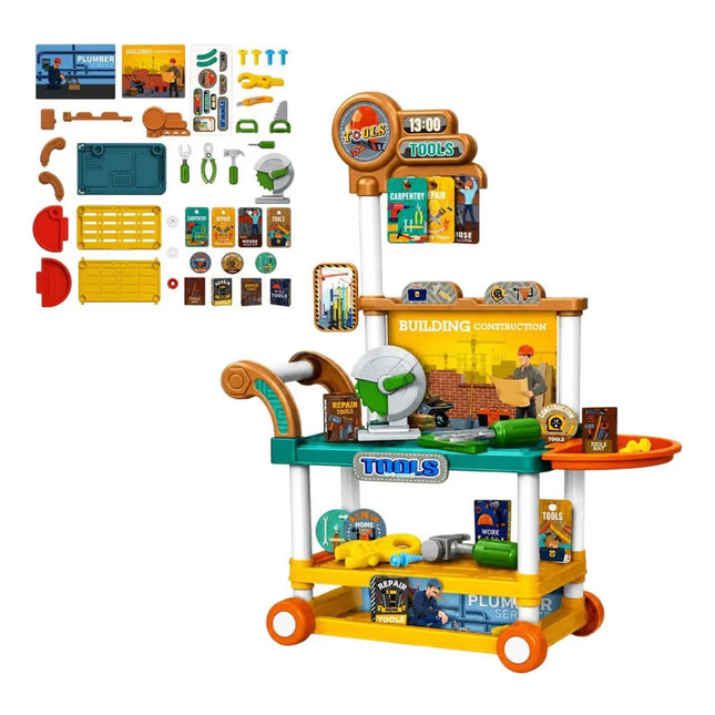 Set Carro Valija De Juguete Con Herramientas 63 Piezas