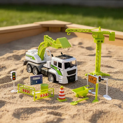 Camión De Construcción Con Accesorios Verde Ty372941d V