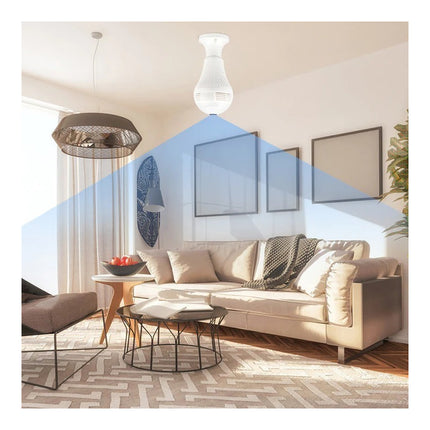 Camara Lampara Led 360 Hd Luz Audio Graba Seguridad Blanco