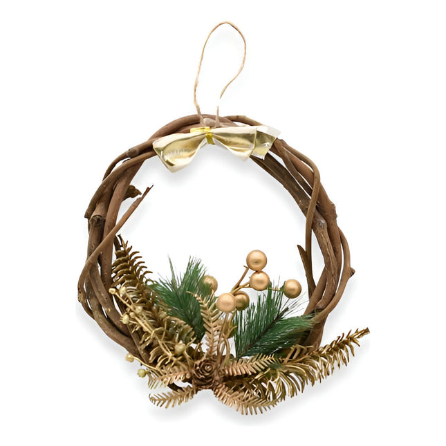 Adorno De Navidad Corona Colgante 20x20cm Ccm00479 Marrón