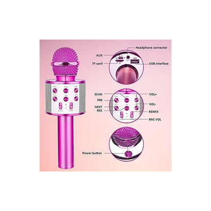 Microfono Bluetooth C/parlante Cilindrico  Violeta