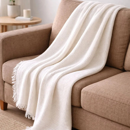 Manta Cobertor Para Sillones 180x220cm. Blanco