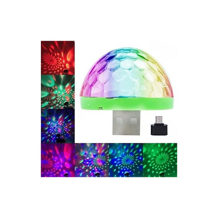 Luz Giratoria Rgb C Para Celular Entrada Usb Con Adap C
