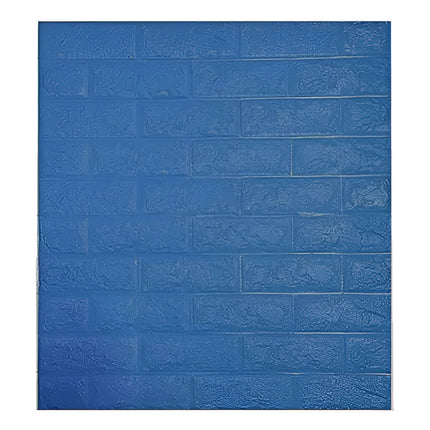 Revestimiento Ladrillo Pared Adhesivo  3mm Azul X10 Ladrillo Azul