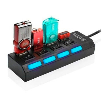 Hub 4 Usb Zapatilla Negro