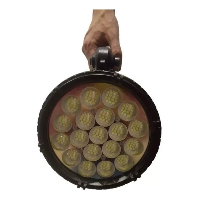 Foco Largo Alcance Alta Potencia Recargable Reflector Linter Negro Blanco