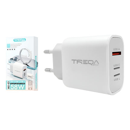 Cargador Usb/tipo C/lightning Carga Rápida Treqa X