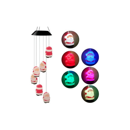 Colgante De Luces Led Decorativa Rgb Papá Noel Solar Z