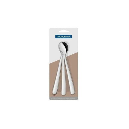 Cucharas De Capuchino Set X 3 Acero Inox Tramontina Plateado Plateado