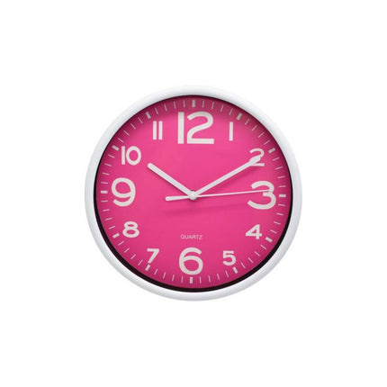 Reloj De Pared Colores Varios  19x4cm Blanco Rosa Chicle