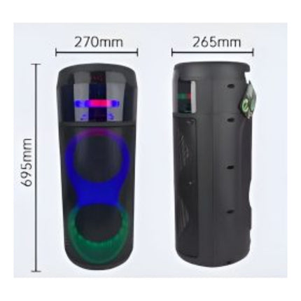 Parlante Portátil Bluetooth Led Rgb Con Control Remoto X