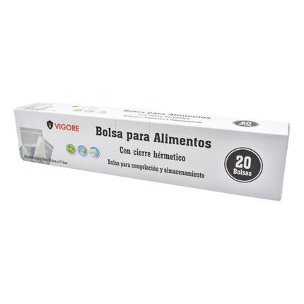 Bolsas Herméticas Para Alimentos X20unidades. Vigore Transparente