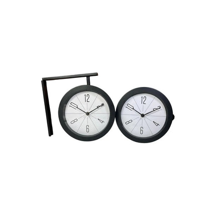 Reloj Doble Modelo  Estacion Antiguo Negro Blanco