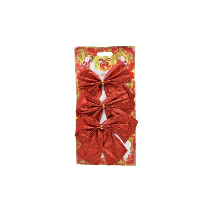 Moñas Navideñas X 3 Unidades 10x12cm. Rojo
