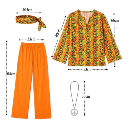 Disfraz Adulto Conjunto Retro Nostaliga Con Accesorios Varios M