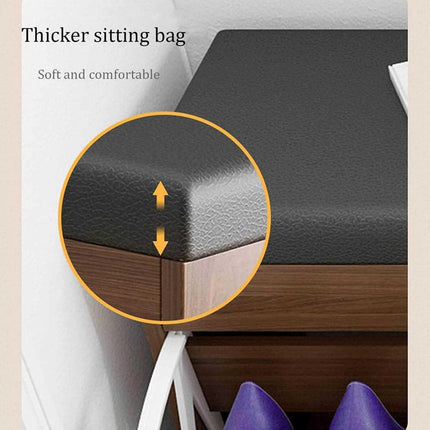 Mueble Banco Con Zapatera De Mdf, Estantes Y Organizador