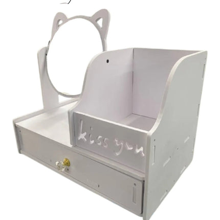 Organizador Cosmetico Madera Con Espejo Zy-2918 Blanco