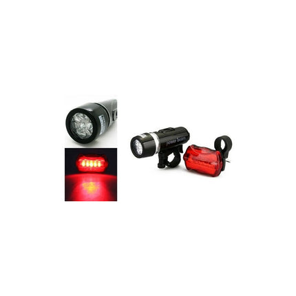 Destellante  + Linterna 5 Led  Bicicleta Luz Bici Na