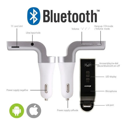 Transmisor Fm Bluetooth Cargador Usb Radio Auto Receptor